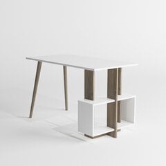 Письменный стол Kalune Design Lagomood Side, коричневый/белый цена и информация | Компьютерные, письменные столы | 220.lv