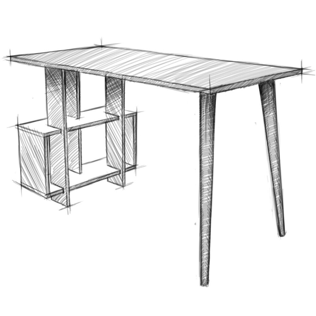 Rakstāmgalds Kalune Design Lagomood Side, brūns/balts cena un informācija | Datorgaldi, rakstāmgaldi, biroja galdi | 220.lv