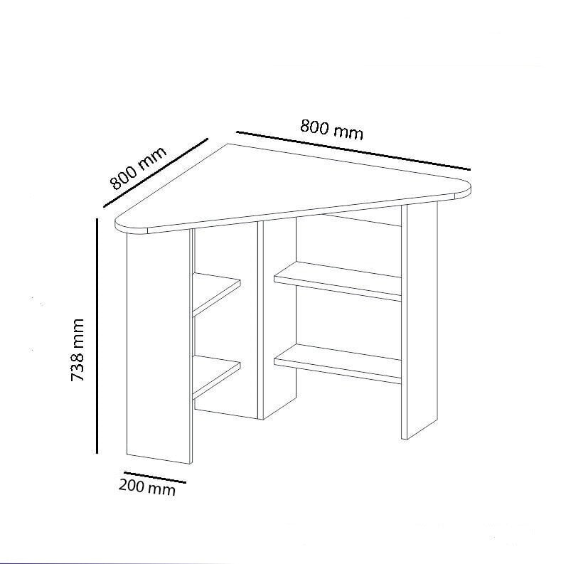 Rakstāmgalds Kalune Design Corner, tumši pelēks цена и информация | Datorgaldi, rakstāmgaldi, biroja galdi | 220.lv