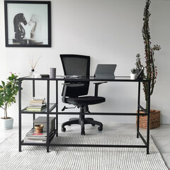 Письменный стол Kalune Design Master M101F, черный цена и информация | Компьютерные, письменные столы | 220.lv