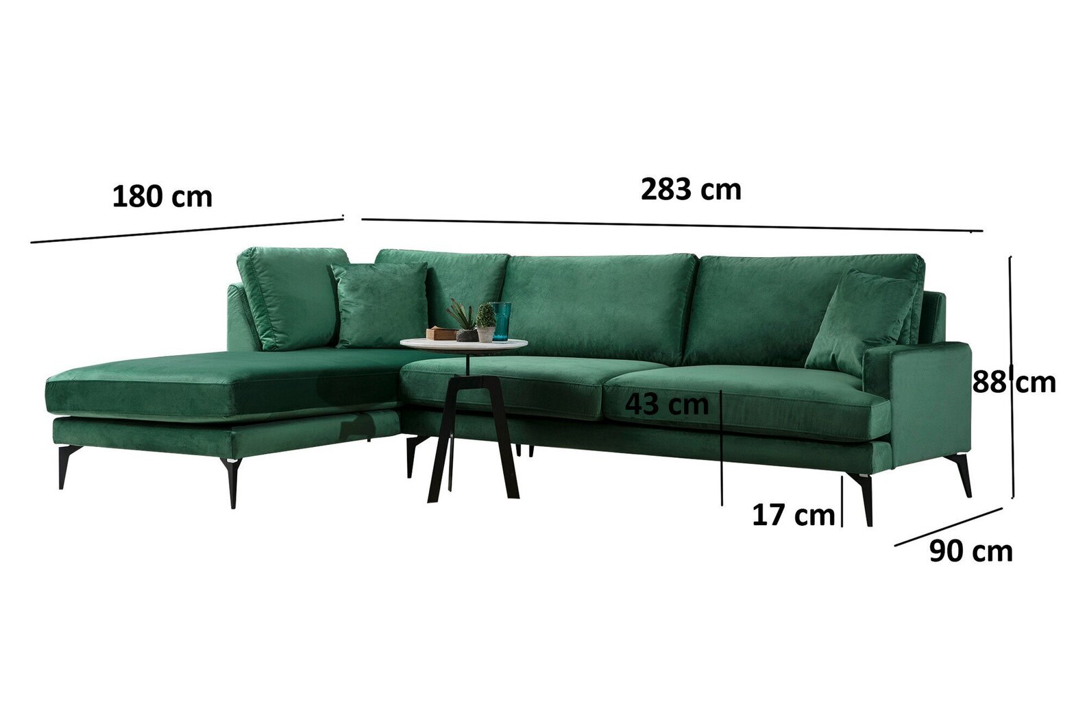 Stūra dīvāns Kalune Design Papira, zaļš цена и информация | Stūra dīvāni | 220.lv