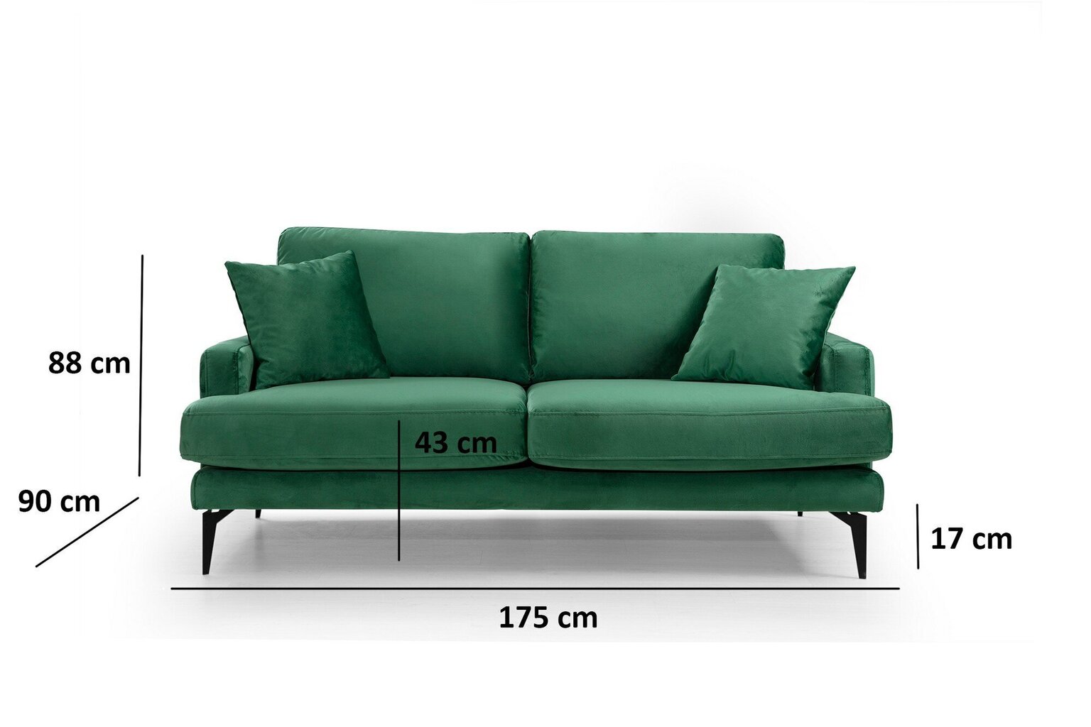 Divvietīgs dīvāns Kalune Design Papira, zaļš cena un informācija | Dīvāni | 220.lv