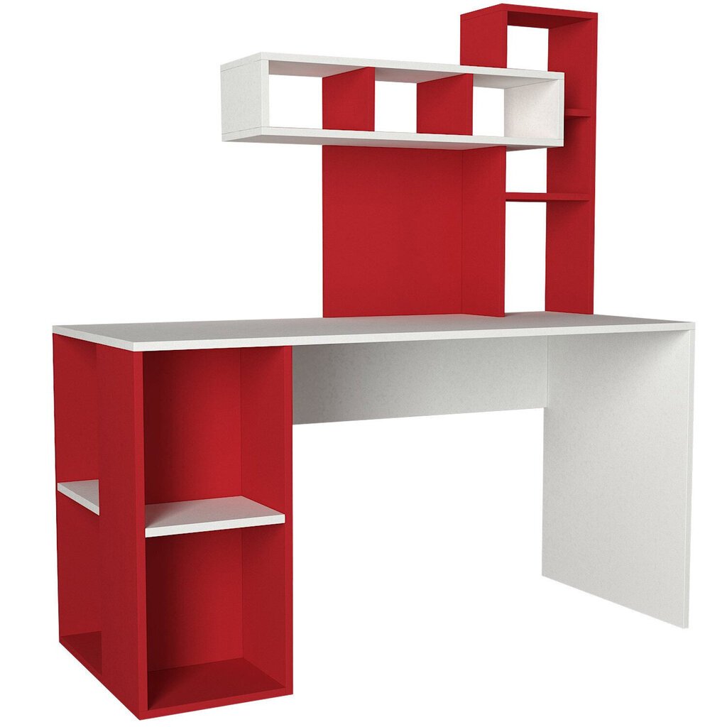 Rakstāmgalds Kalune Design Coral, sarkans/balts cena un informācija | Datorgaldi, rakstāmgaldi, biroja galdi | 220.lv