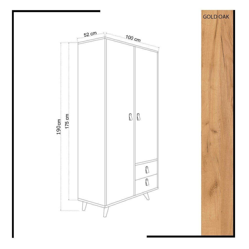 Skapis Kalune Design Musso, brūns/balts цена и информация | Skapji | 220.lv