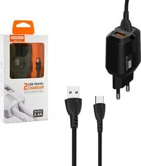 Somostel 2.4A + kabel typ-C USB-C 2400mAh 2xUSB Dual SMS-A139 цена и информация | Зарядные устройства для телефонов | 220.lv