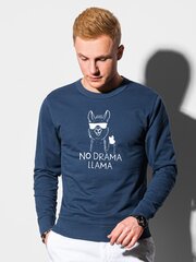 Vīriešu džemperis "No drama Lama" B1153-45415-XXL, tumši zils цена и информация | Мужские свитера | 220.lv