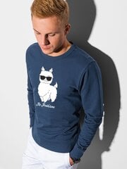 Vīriešu džemperis "No ProbLlama" B1153-45425-XXL, tumši zils cena un informācija | Vīriešu džemperi | 220.lv