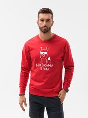 Vīriešu džemperis "No drama Lama" B1153-45416-XXL, sarkans цена и информация | Мужские свитера | 220.lv