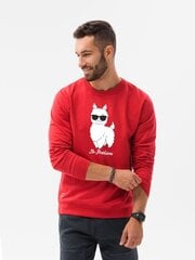 Vīriešu džemperis "No ProbLlama" B1153-45421-XXL, sarkans cena un informācija | Vīriešu džemperi | 220.lv