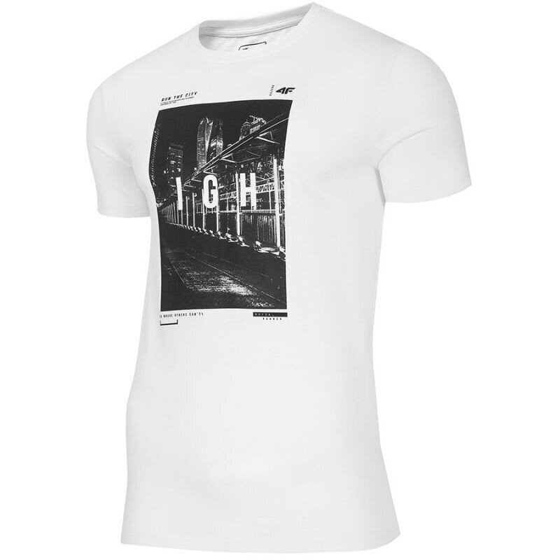 Vīriešu sporta T-krekls 4F M H4Z20TSM025 10AS, balts цена и информация | Sporta apģērbs vīriešiem | 220.lv