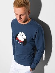 Vīriešu džemperis "Lama" B1153-45436-XXL, tumši zils cena un informācija | Vīriešu džemperi | 220.lv