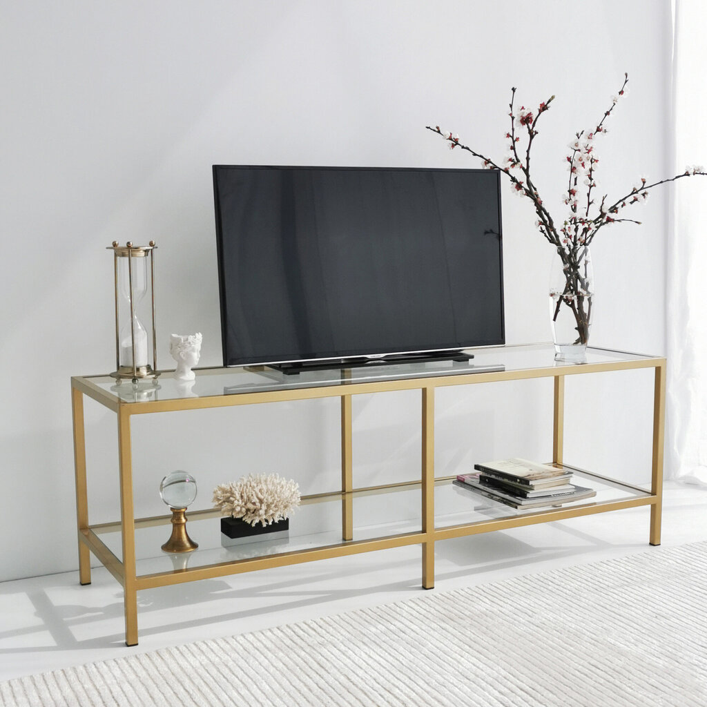 TV galdiņš Kalune Design Basic TV501, zelta krāsas cena un informācija | TV galdiņi | 220.lv