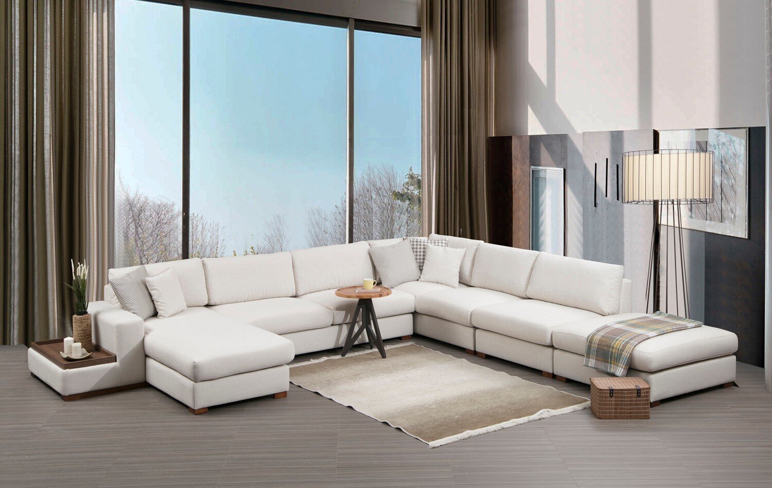 Stūra dīvāns Kalune Design Loop 8/11, smilškrāsas цена и информация | Stūra dīvāni | 220.lv