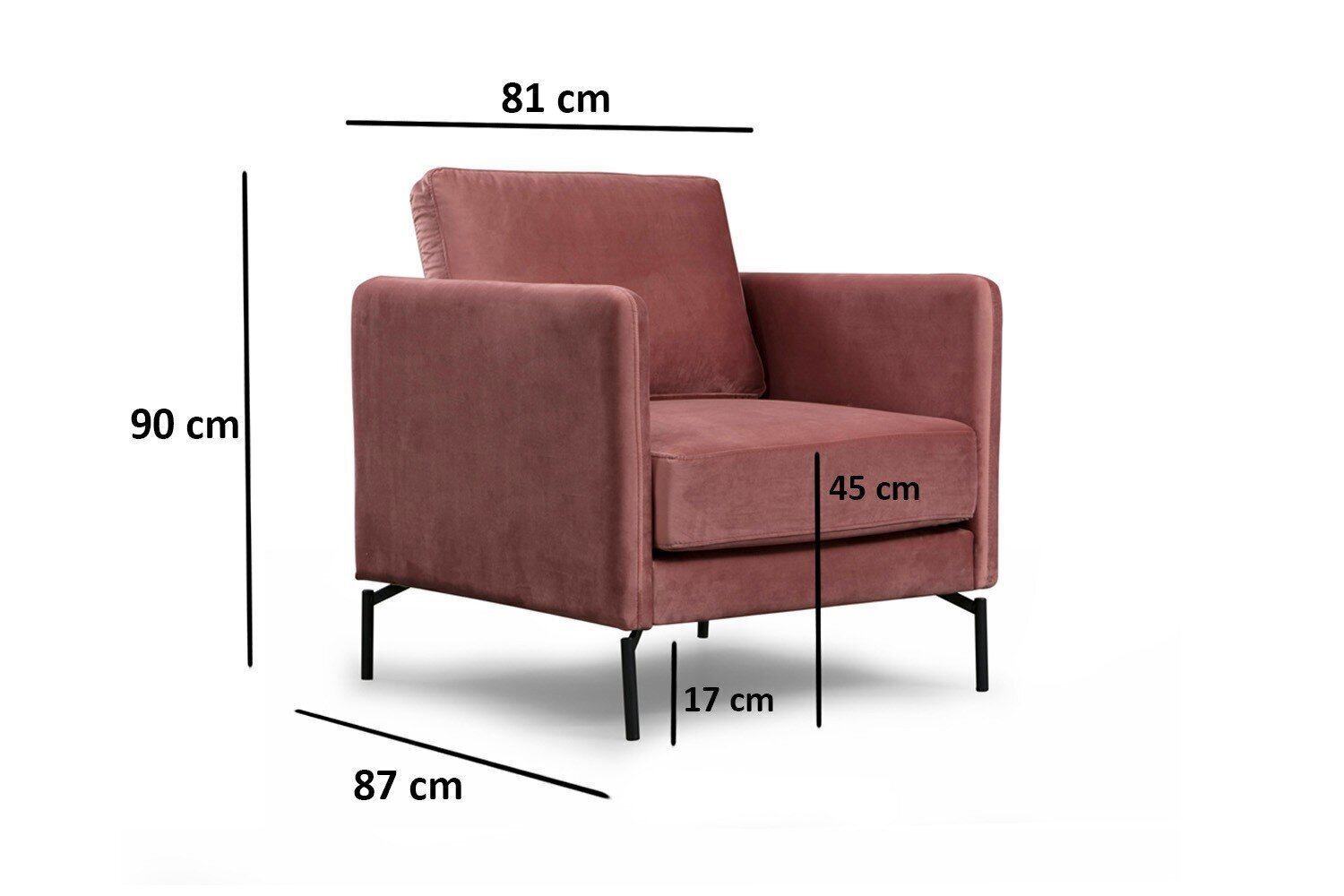 Krēsls Kalune Design Sino, rozā cena un informācija | Atpūtas krēsli | 220.lv