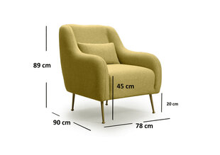 Кресло Kalune Design Sevilla, желтое цена и информация | Кресла в гостиную | 220.lv