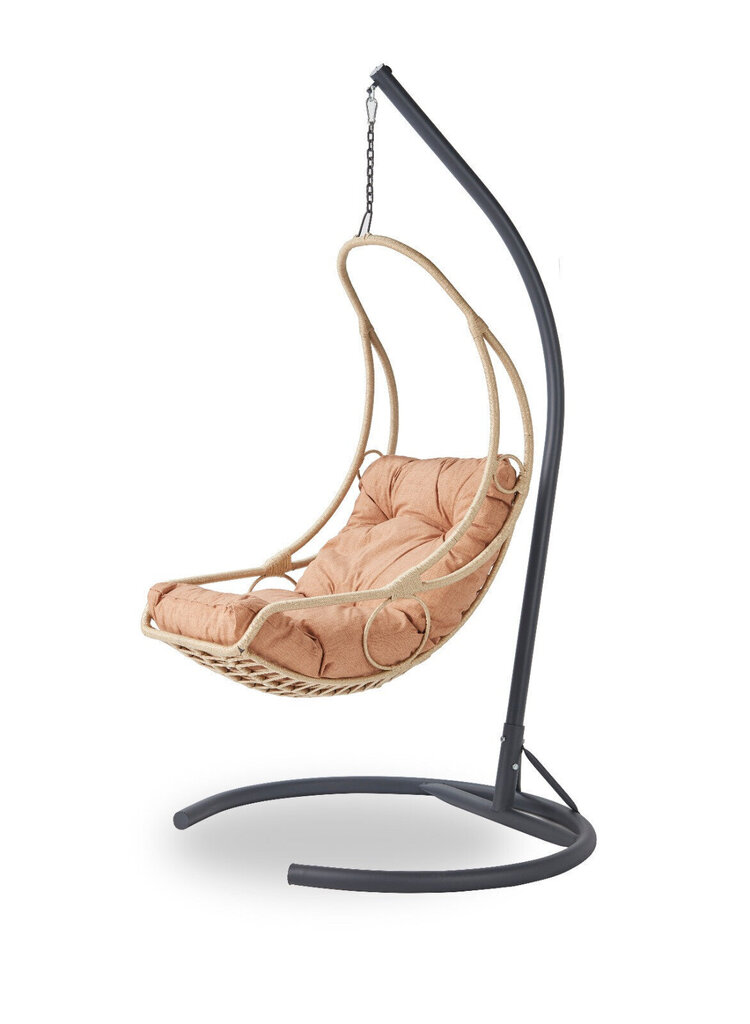 Šūpuļkrēsls Kalune Design Florya 1, smilškrāsas/melns цена и информация | Dārza krēsli | 220.lv