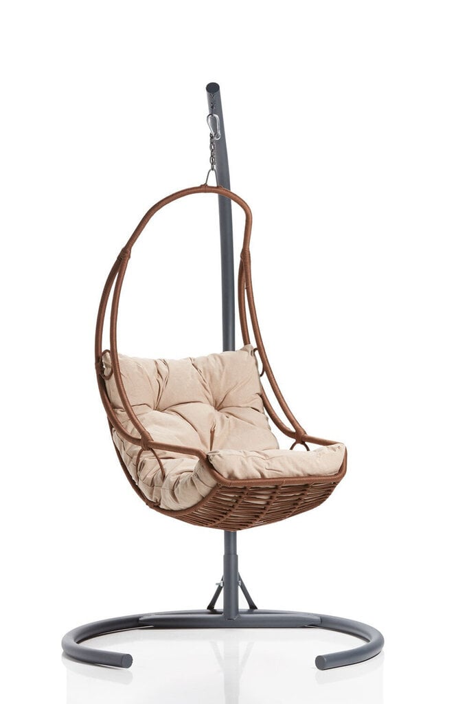Šūpuļkrēsls Kalune Design Florya 2, smilškrāsas/pelēks цена и информация | Dārza krēsli | 220.lv