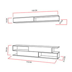 Sekcija Kalune Design Sims, balta/brūna цена и информация | Секции | 220.lv