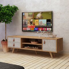 ТВ столик Kalune Design Seva, коричневый/серый цена и информация | Тумбы под телевизор | 220.lv