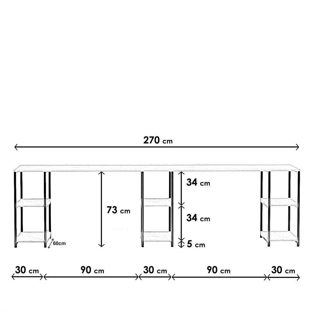 Rakstāmgalds Kalune Design Sade, brūns/melns cena un informācija | Datorgaldi, rakstāmgaldi, biroja galdi | 220.lv