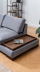 Stūra dīvāns Kalune Design Tulip ar pufu, tumši pelēks cena un informācija | Stūra dīvāni | 220.lv