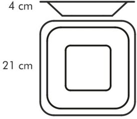 Tescoma dziļš kvadrāta šķīvis, 21 cm, balts cena un informācija | Trauki, šķīvji, pusdienu servīzes | 220.lv