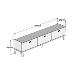 TV galdiņš Kalune Design Sumer E3620, balts/brūns cena un informācija | TV galdiņi | 220.lv