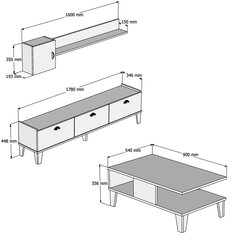 Dzīvojamās istabas mēbeļu komplekts Kalune Design Sumer G5020, brūns/balts cena un informācija | Sekcijas | 220.lv