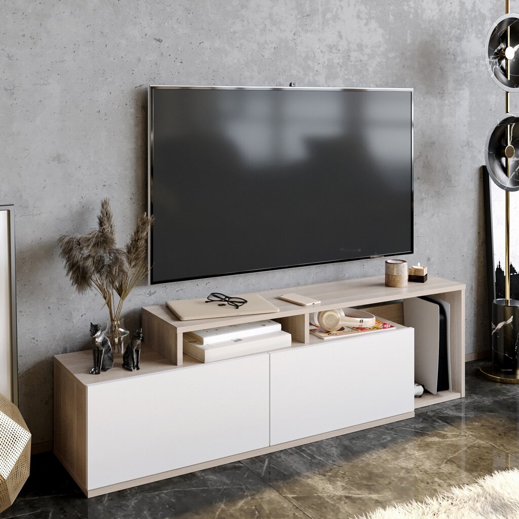 TV galdiņš Kalune Design Nexera, brūns/balts цена и информация | TV galdiņi | 220.lv