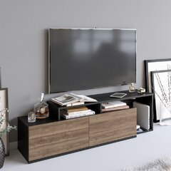 TV galdiņš Kalune Design Nexera, melns/brūns цена и информация | Тумбы под телевизор | 220.lv