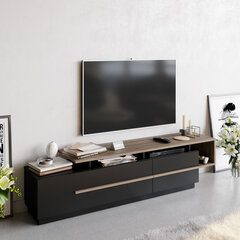 ТВ столик Kalune Design Pia, черный/коричневый цена и информация |  Тумбы под телевизор | 220.lv
