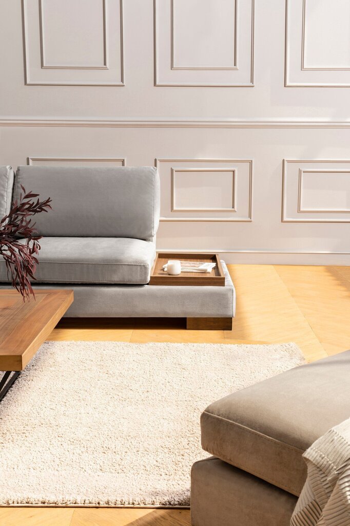 Stūra dīvāns Kalune Design Tulip, gaiši pelēks цена и информация | Stūra dīvāni | 220.lv