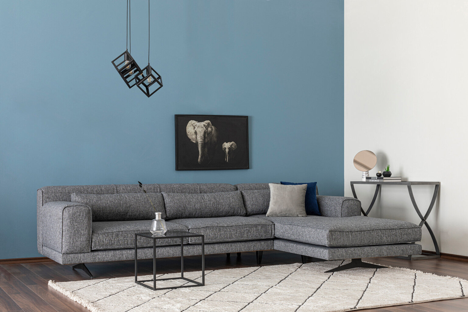 Stūra dīvāns Kalune Design Jivago, pelēks cena un informācija | Stūra dīvāni | 220.lv