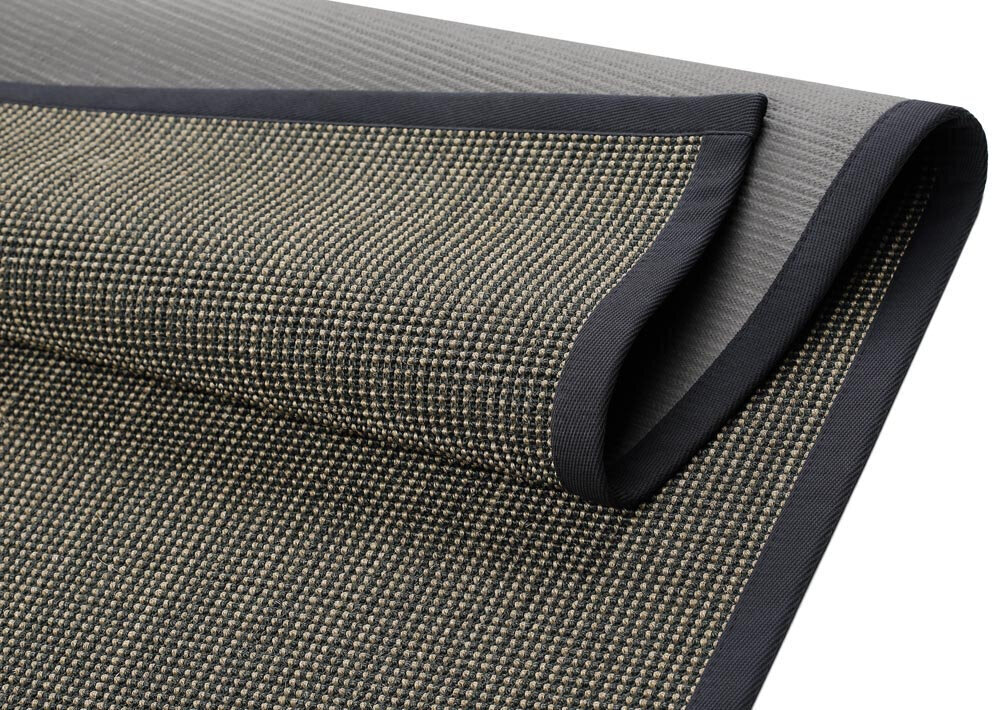 Narma sisalWeave™ gludi austs paklājs LIVOS, melnā/brūnā krāsā - dažādi izmēri, Narma sisalWeave™ silesidusvaip Livos, must/pruun, 80 x 350 cm cena un informācija | Paklāji | 220.lv