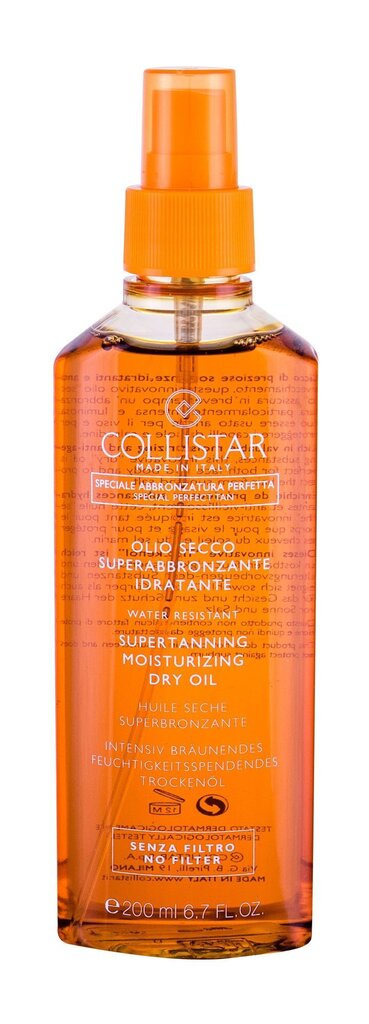 Collistar Special Perfect Tan Supertanning Dry Oil aizsardzības krēms 200 ml cena un informācija | Sauļošanās krēmi | 220.lv