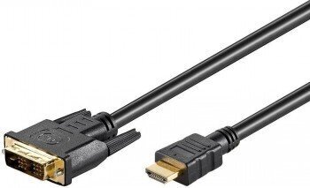 GB HDMI/DVI CABLE 2M, HDMI - DVI-D SINGLE-LINK (18+1 PIN), G цена и информация | Kabeļi un vadi | 220.lv
