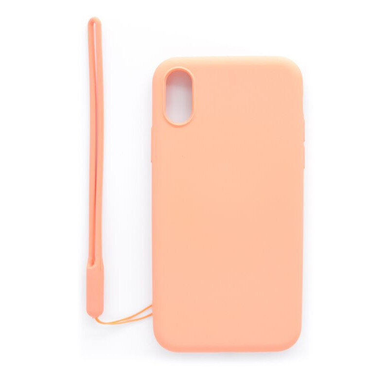 Aizmugurējais vāciņš Evelatus    Apple    iPhone X/XS Soft Touch Silicone Case with Strap    Pink cena un informācija | Telefonu vāciņi, maciņi | 220.lv