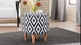 Pouf Kalune Design Liza, balts/melns cena un informācija | Sēžammaisi, pufi | 220.lv