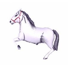 Folija balons 24&amp;quot; FX — &amp;quot;Galloping Horses&amp;quot; (balts) цена и информация | Шарики | 220.lv