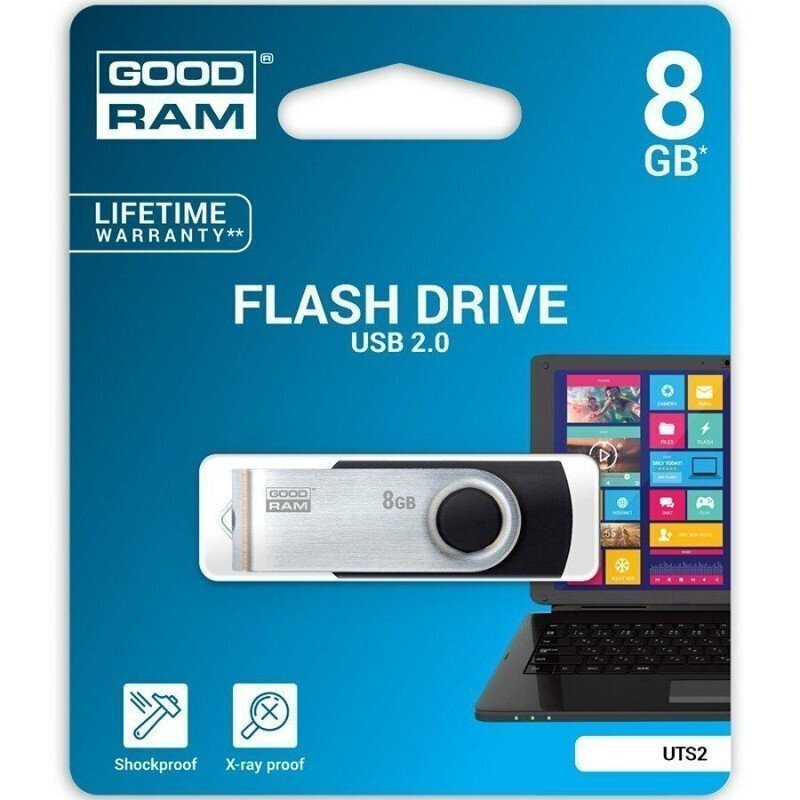 USB zibatmiņa Goodram UTS2 8GB USB 2.0 цена и информация | USB Atmiņas kartes | 220.lv