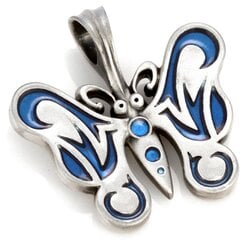 Bico "Butterfly" sveķi un metāla tauriņu kulons (B219 gaiši zils) цена и информация | Украшения на шею | 220.lv