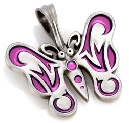 Bico "Butterfly" sveķi un metāla tauriņu kulons (B219 Pink) cena un informācija | Kaklarotas | 220.lv