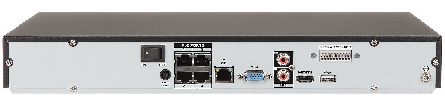 4 kanālu NVR Dahua NVR4204-P-4KS2/L, 4xPOE cena un informācija | Novērošanas kameras | 220.lv