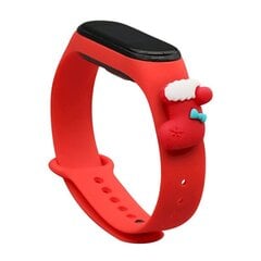 Ремешок Fusion Xmas Sock для часов Xiaomi Mi Band 3 / 4, красный цена и информация | Аксессуары для смарт-часов и браслетов | 220.lv