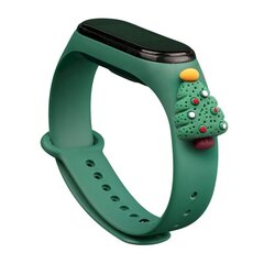 Ремешок Fusion Xmas Present для часов Xiaomi Mi Band 5 / Mi Band 6, зеленый цена и информация | Аксессуары для смарт-часов и браслетов | 220.lv