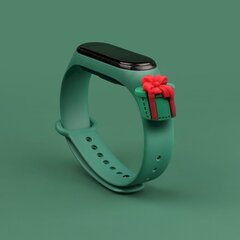 Ремешок Fusion Xmas Present для часов Xiaomi Mi Band 5 / Mi Band 6, зеленый цена и информация | Аксессуары для смарт-часов и браслетов | 220.lv