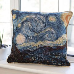 Dekoratīvs spilvena pārvalks Signare Van Gogh Starry Night cena un informācija | Dekoratīvie spilveni un spilvendrānas | 220.lv