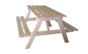Timbela деревянный детский столик со скамейками M018-1 цена и информация | Деревянный стол для пикника с зонтиком AXI | 220.lv