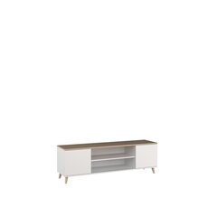 ТВ столик ADRK Furniture Petra, белый/дуб цена и информация | Тумбы под телевизор | 220.lv