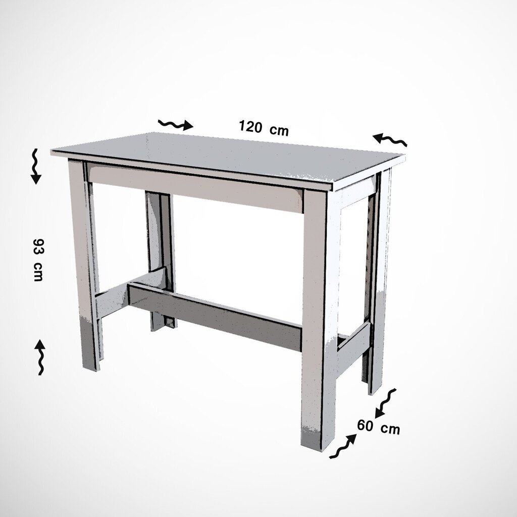 Galds Kalune Design Barra, balts cena un informācija | Virtuves galdi, ēdamgaldi | 220.lv